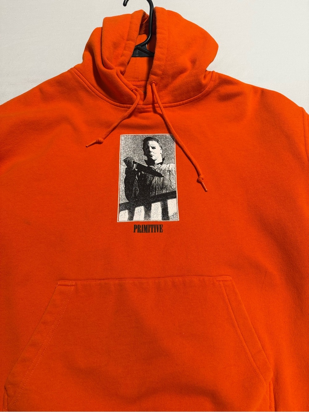 Primitive Halloween Michael myers orange hoodie - Picture 2 of 6